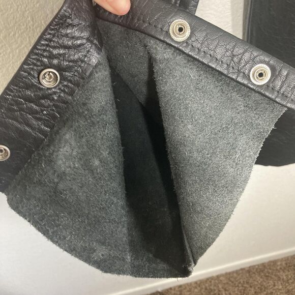 Xelement Motorcycle Chaps Mens 38 Black Leather Zip Pocket Adjustable Biker - Picture 14 of 16